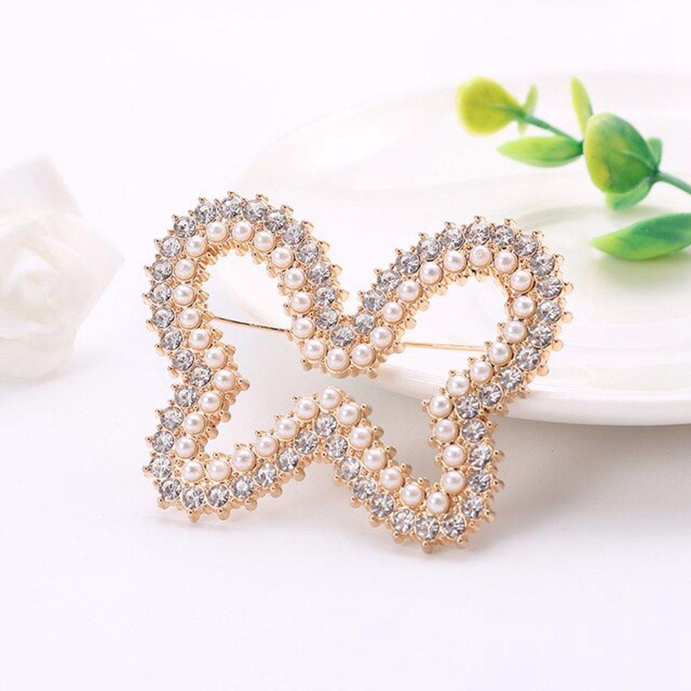 Broche géométrique en forme de papillon pour femme, avec strass, cœur, cerise, Badge, broches, vêtements, bijoux de décoration: C1