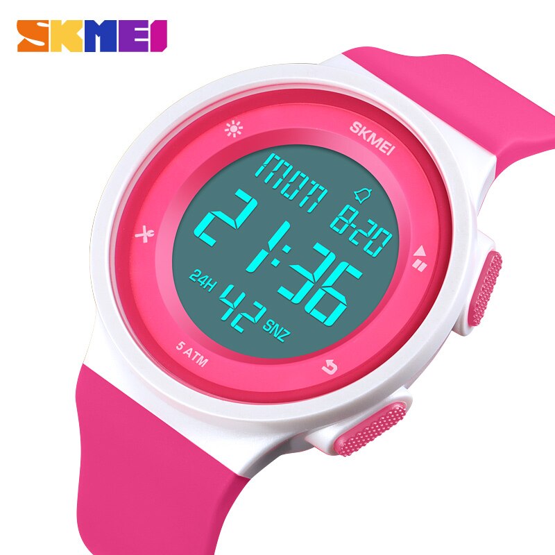 Women's Watches Waterproof LED Digital Ladies Sport Watch Women Multifunction Boy Girl Wristwatch Montre Femme SKMEI: Rose