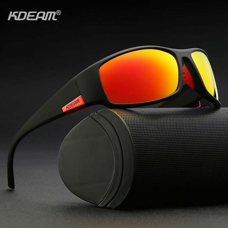 Gafas de sol KDEAM de gama alta para hombre, gafas de sol deportivas polarizadas y UV400 TR90, montura irrompible, gafas antirreflectantes, nuevas