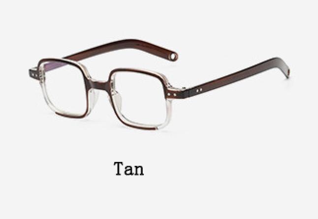 Antiblått ljus retro fyrkantiga genomskinliga glasögon unisex nitar klarglas glasögon kvinnor män närsynthet läsglasögon båge  l3: 4