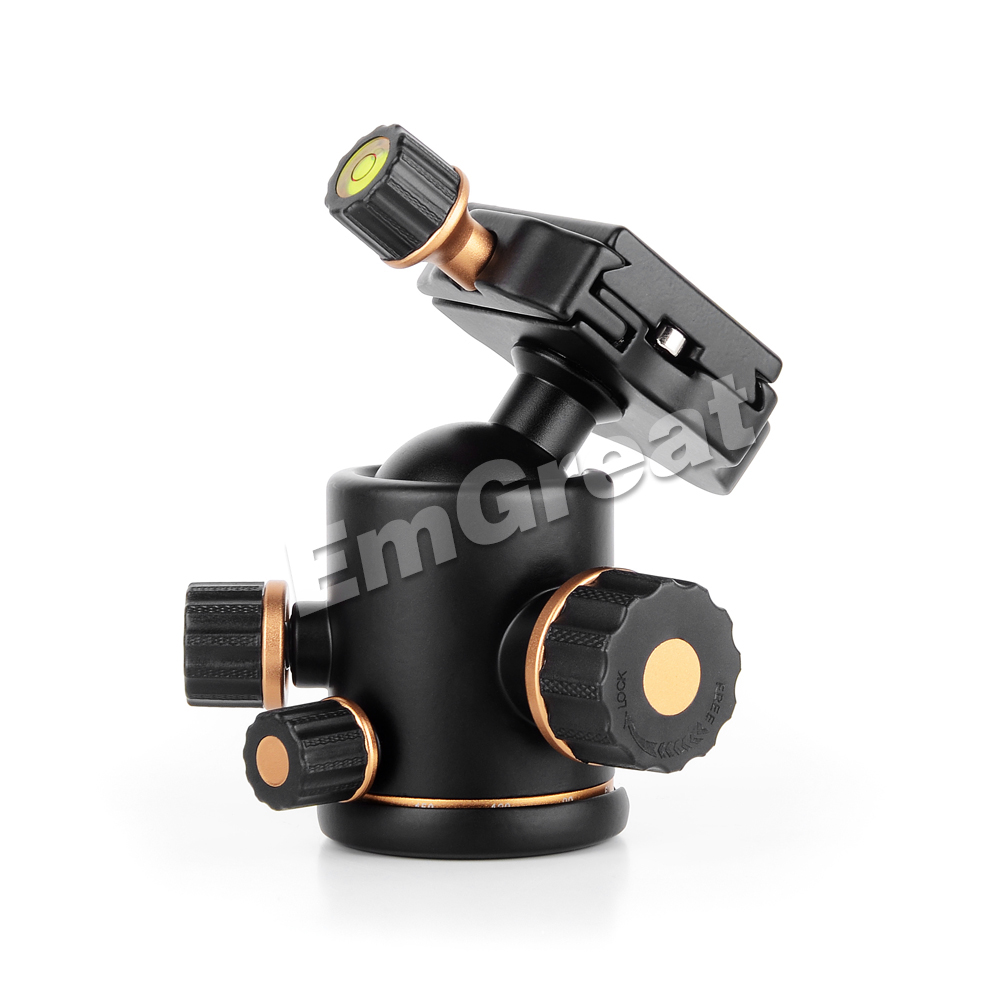 Pergear TH3 Pro Tripod Ball Head Quick Release Plate for Photography DSLR Camera Tripod Monopod w/ 3/8" Screw Hole Max Load 8KG