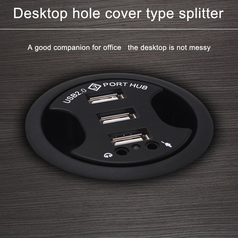 Conector USB 2,0 para escritorio, conector USB 2,0 para Audio, adaptador de montaje de 3 puertos en escritorio, varios puertos USB 2,0, accesorios para Pc