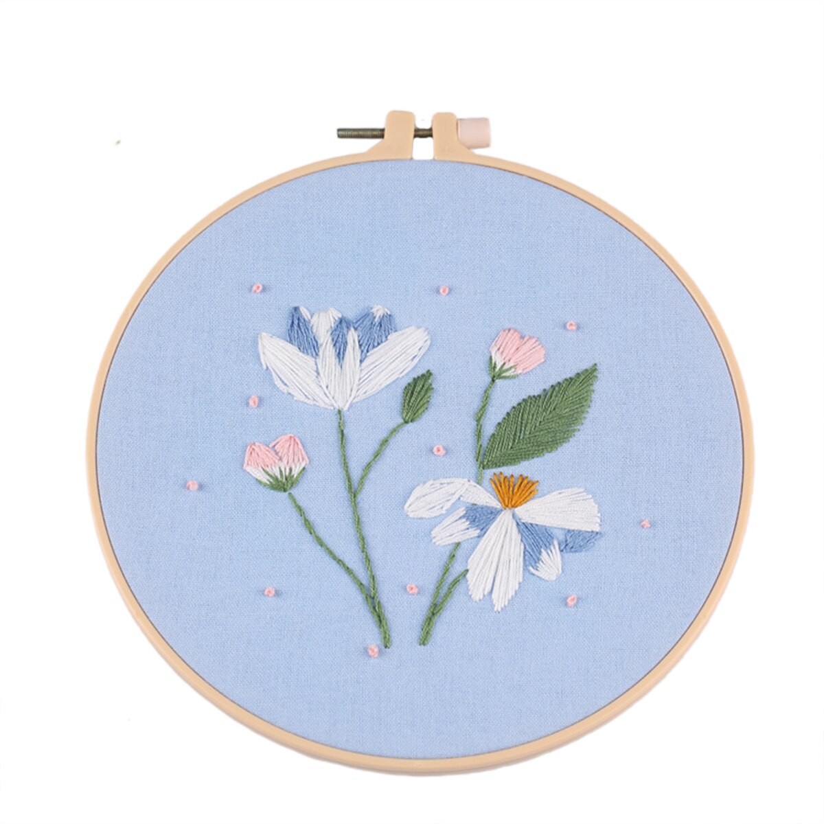 Diy broderi växter körsbärsträd handarbete handarbete för nybörjare korsstygnssats band målning broderieram heminredning: S315
