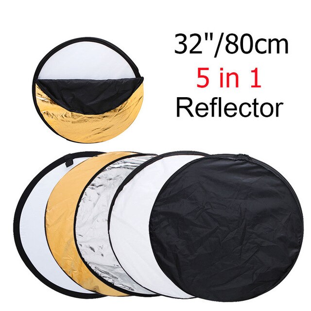 32 "80 Cm 5 In 1 Inklapbare Multi-Disc Light Reflector Met Cariing Tas, ronde Fotografie/Foto Reflector Voor Studio