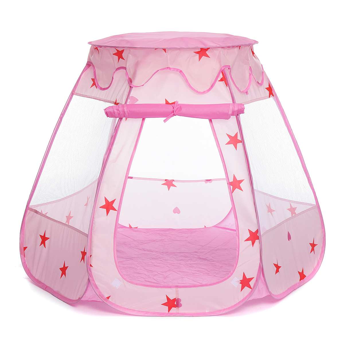 Dzieci księżniczka bawić się namiot składany wyskakujące okienko kulki Dom dla dzieci wewnątrz i na zewnątrz (kulki nie są wliczone): Różowy