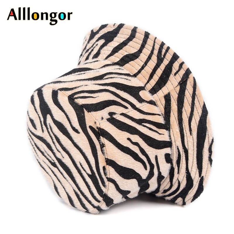 automne hiver imprimé léopard fourrure seau chapeau femmes rue bob coréen pêcheur chapeau Panama Hip Hop bob chapeau
