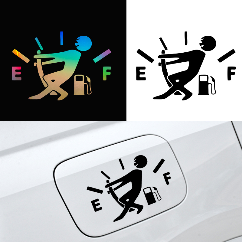 Auto-Interieursticker 1 Leuke Autosticker Trekt De Brandstoftankwijzer Naar De Volledige Hellafllush Reflecterende Vinyl Autosticker