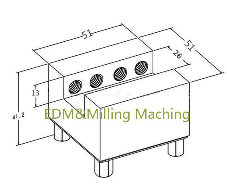 Wire EDM Machine EROWA Quick Position Fixture S316 U-shaped Groove U25 Model For CNC Spark Machine Service