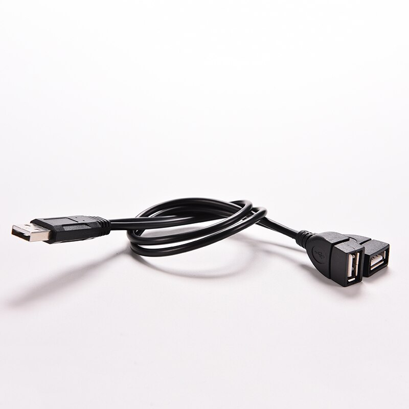 USB 2.0 A Male To 2 Dual USB Female Jack Y Splitter Hub Power Cord Adapter Cable