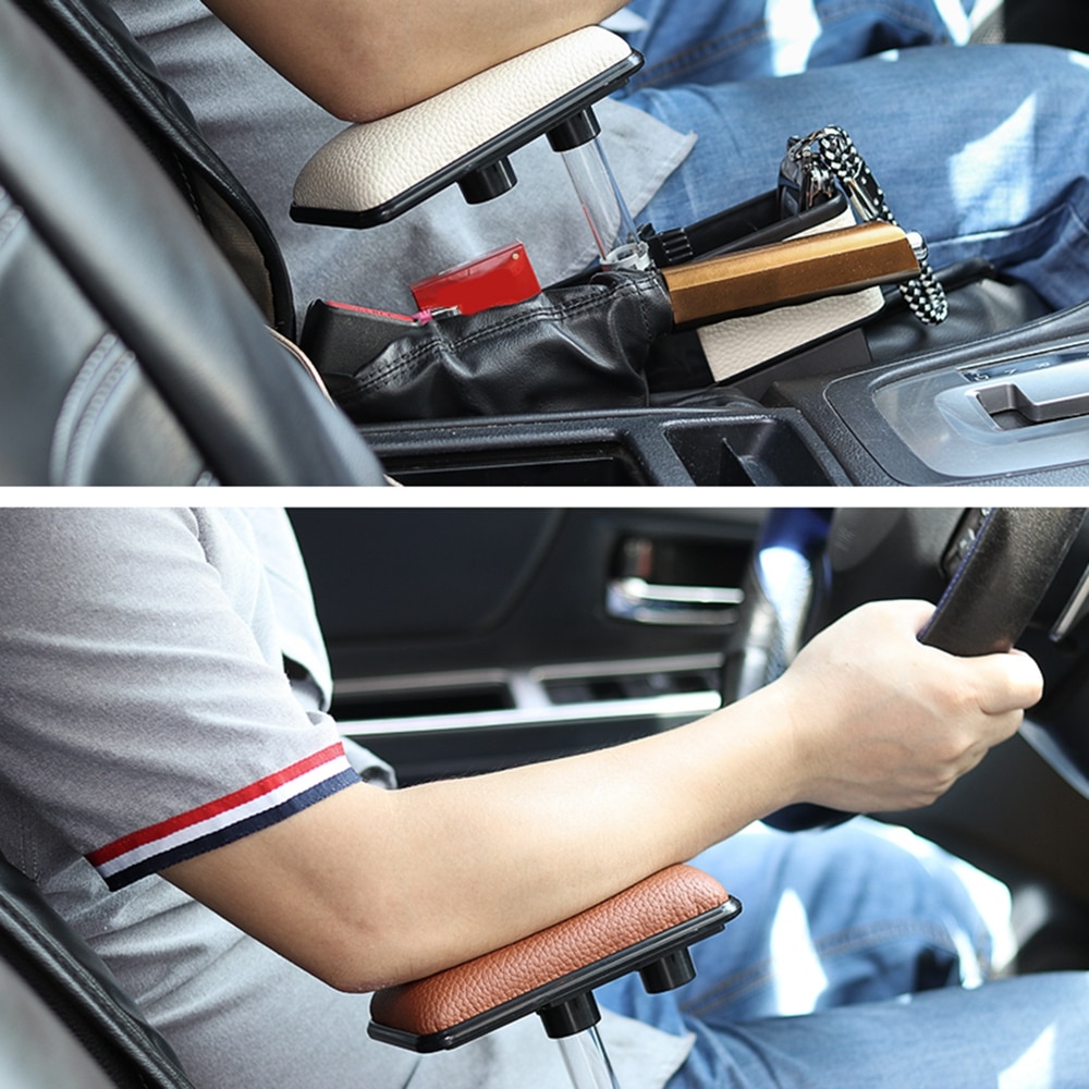 Verstelbare multifunctionele grote opbergruimte armsteun middenconsole pu-leren pads universele auto middenconsole armsteunen