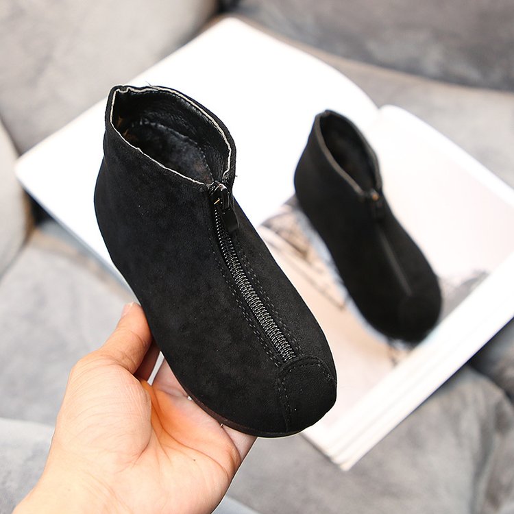 Hiver nouveaux enfants bottes garçons/filles bottines léopard daim cuir enfants chaussures décontractées antidérapant bébé enfant en bas âge botte de neige