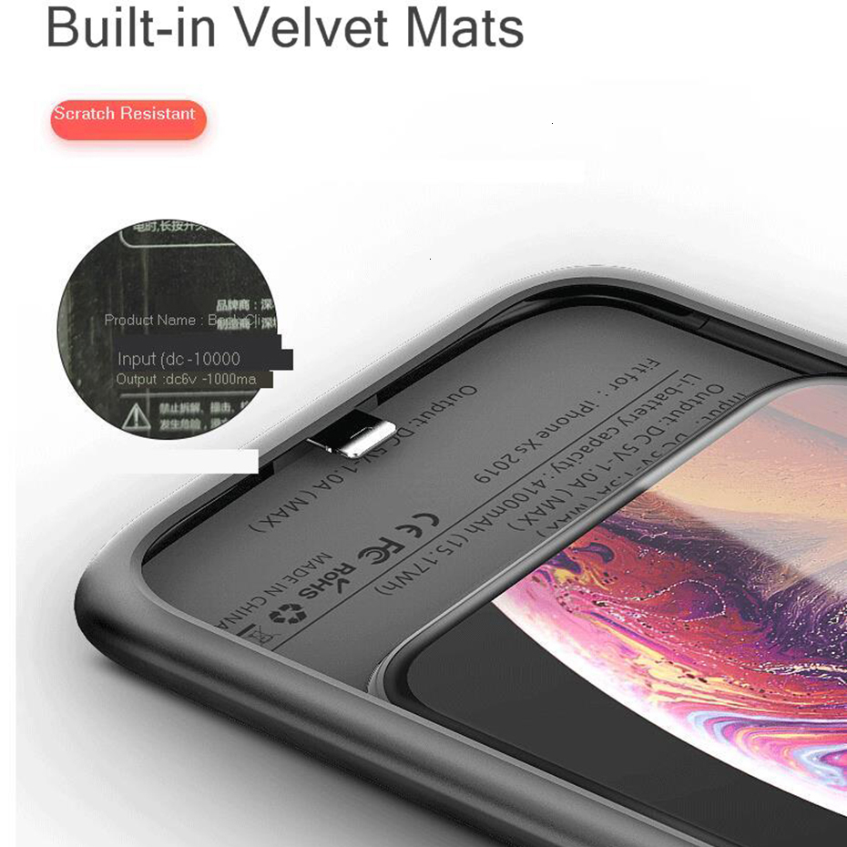 Para iPhone 11 Pro Max cargador de batería caso 5000mAh de silicona a prueba de golpes cargador caso para iPhone 11 paquete externo Power Bank Cover