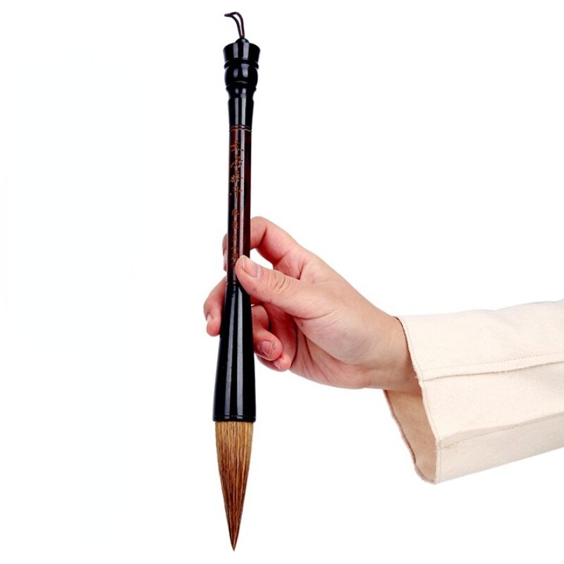 Tinta China Hopper-en forma de pluma de pincel de caligrafía China comadreja de pelo duro escribir herramienta Pincel de Tinta de caligrafía pintura coplas