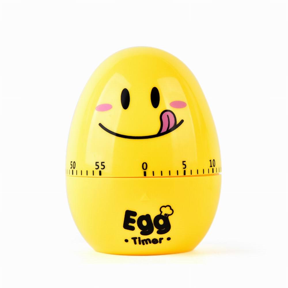 Mechanical Kitchen Timer Alarm Clock 60 Minutes Cartoon Egg Shape Kitchen Cooking Egg Timer Reminder minutnik kuchenny 25: Yellow