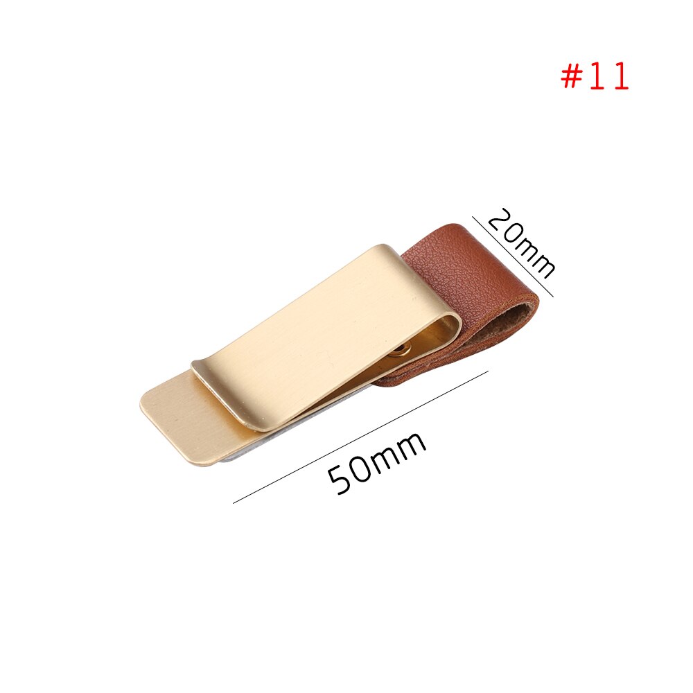 Stainless Steel Leather Brass Clips Stainless Steel Pen Holder Clip Journal Notebook Paper Folder School Office Supplies: 11
