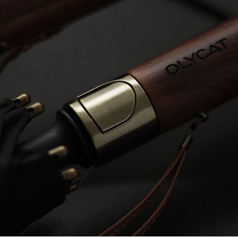 Paraguas largo de doble capa con mango de madera para hombre y mujer paraguas de Golf de 8K, a prueba de viento, para exteriores, dos colores,