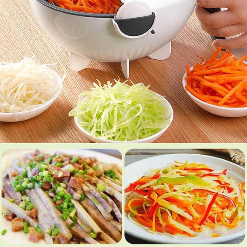 Rotatable Table Cutter Double Layer Rotatable Vegetable Cutter – Grandado