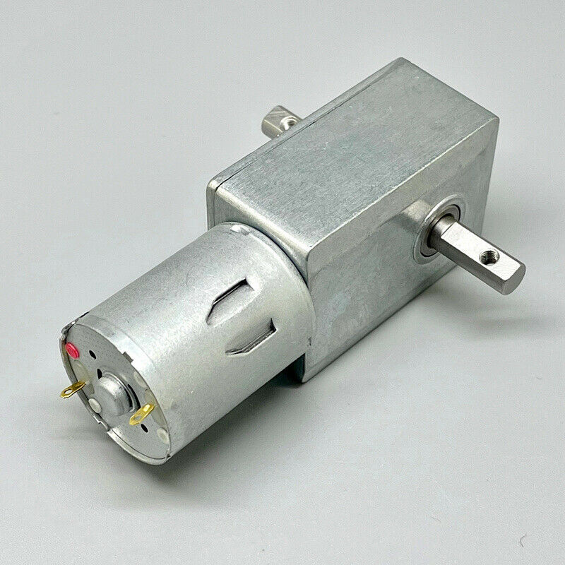 Micro 370 Motor Turbo Worm Gearbox Gear Motor DC 24V 23RPM Slow Speed Dual Shaft Large Torque for Robot/ Electronic Locks