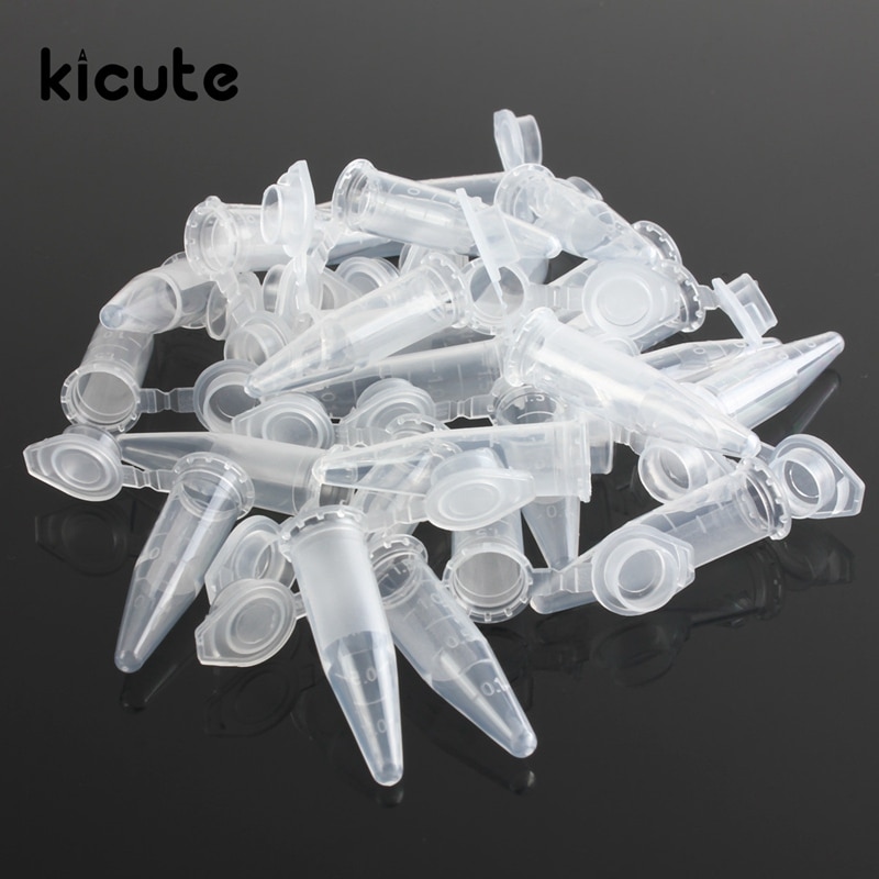 Kicute 25 Teile/paket Moderne 1,5 ml Lab Klar Micro Kunststoff Zentrifuge Test Rohre Fläschchen Snap Cap Container Labor Liefert
