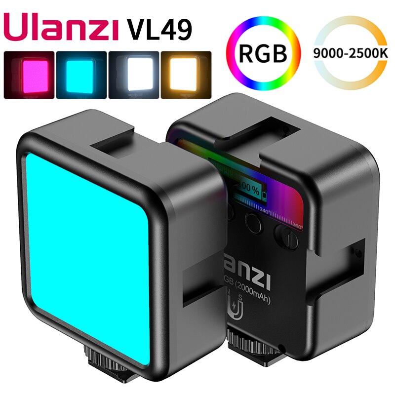 VL49 Rgb Pocket Led Video Light 2700K-9000K Op Camera Light Mini Pocket Vullen Licht Fotografie Verlichting vlog Licht Accessoires