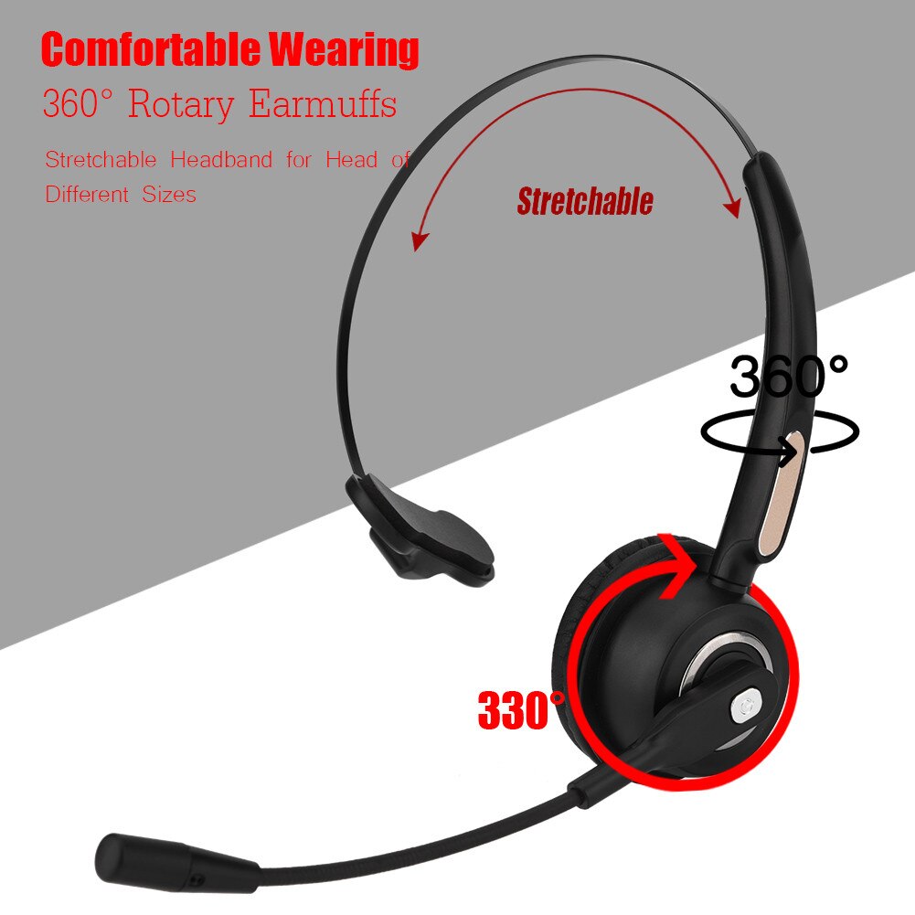 Call Center Bluetooth Headset Wireless Over-The-Head Ruisonderdrukkende Hoofdtelefoon Voor Truck Auto Drivers Call Center Office telefoons