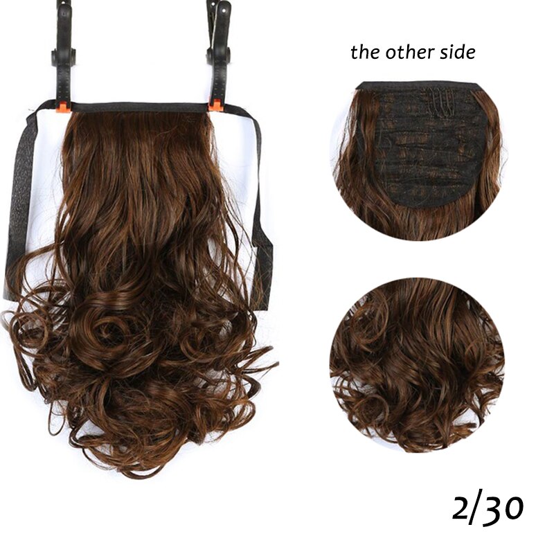 10 "Short curls Clip In Hair Tail False Hair Ponytail Hairpiece With Hairpins Synthetic Hair PonyTail Hair Extensions Curly: Natural Color