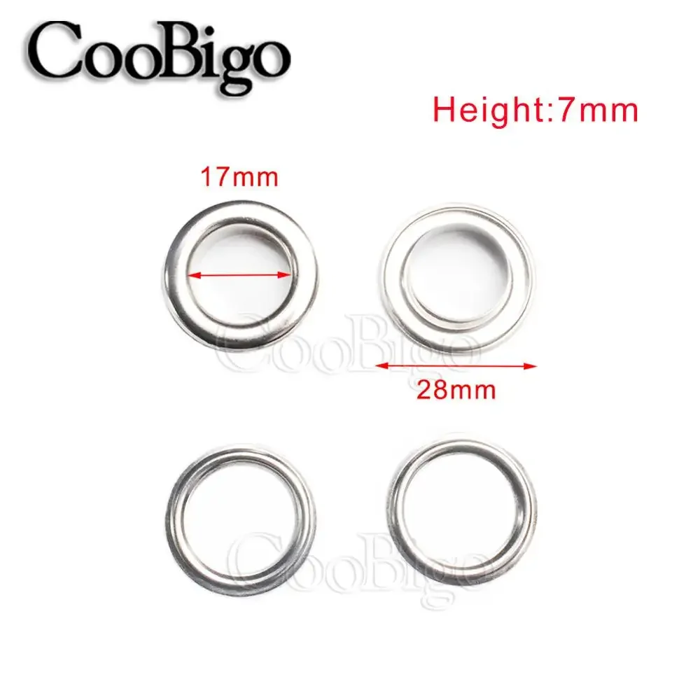 100 ensembles d'œillets ronds en cuir, œillets en métal pour chaussures, vêtements, sac, ceinture, bricolage, accessoires d'artisanat du cuir, couleur argent: Sans nickel blanc