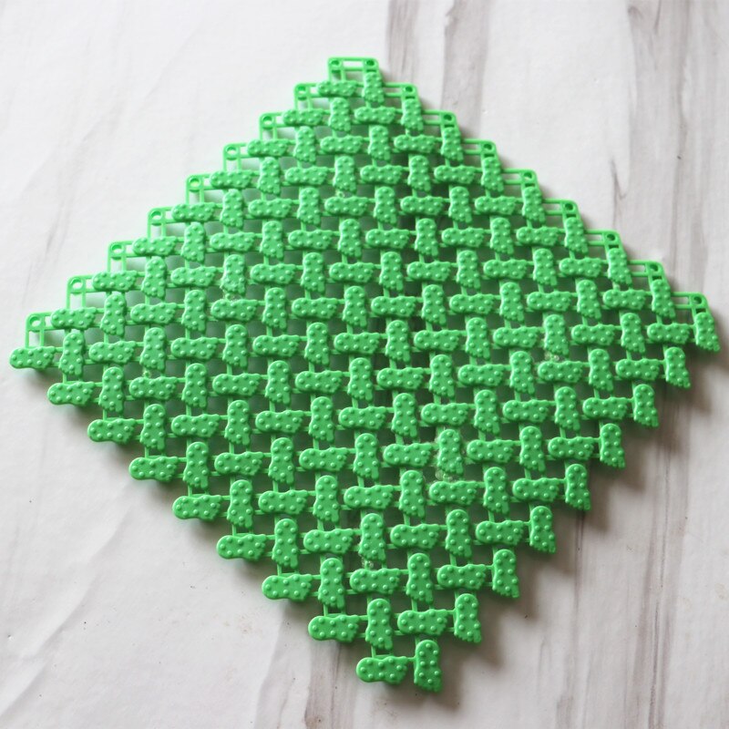 PVC free spline anti-skid waterproof mat bathroom anti-skid mat shower room anti skid mat set bath mat decoration: Green