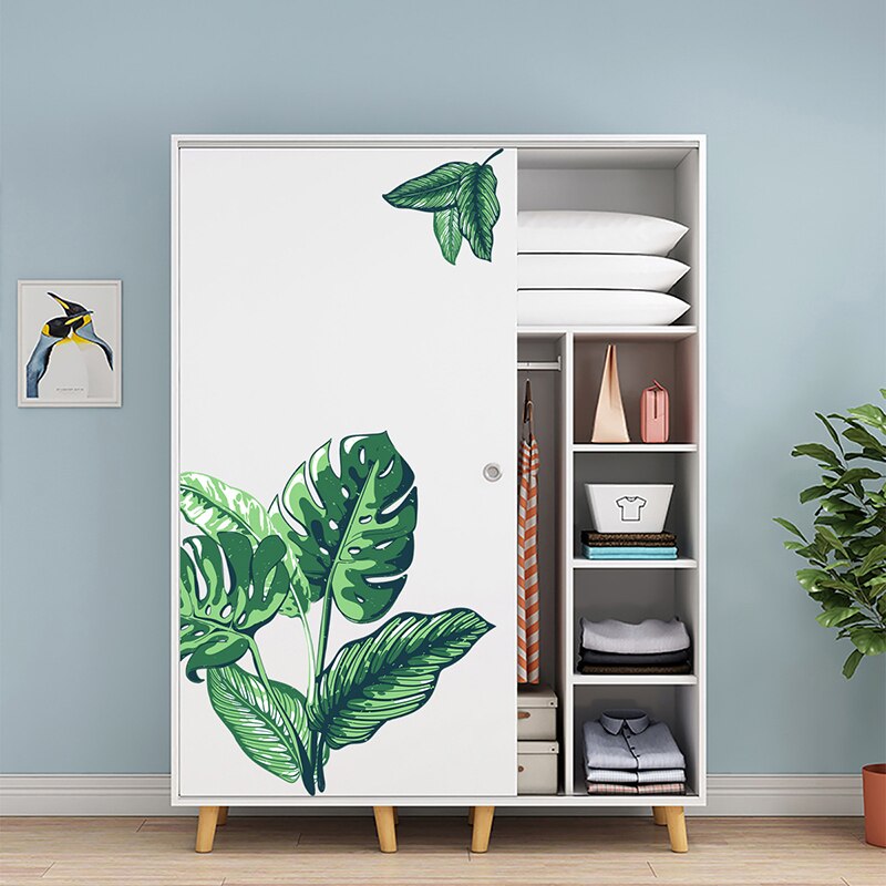 Woonkamer interieurdecoratie muurstickers groene planten muurstickers achtergrond muur achterblad