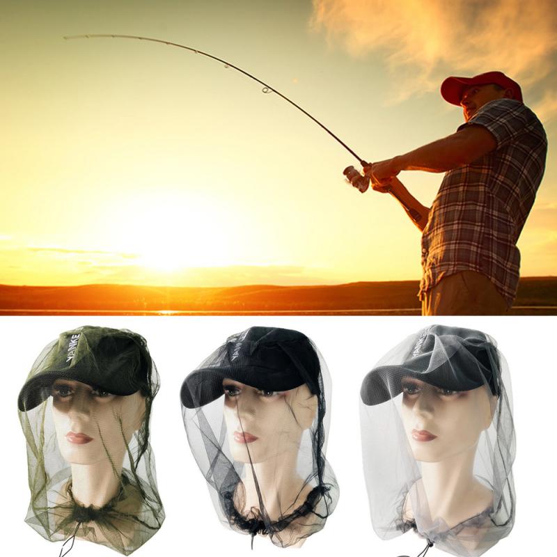 Fishing Anti Bee Mosquito Fly Net Outdoor Camping Hiking Travel Head Protector Easy View Net Sunshade Mask