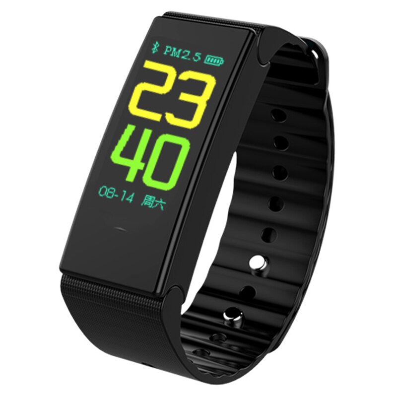 D1 bluetooth smart armband fitness tracker stegräknare aktivitetsmonitor band väckarklocka vibrationsarmband ios android telefon: Svart