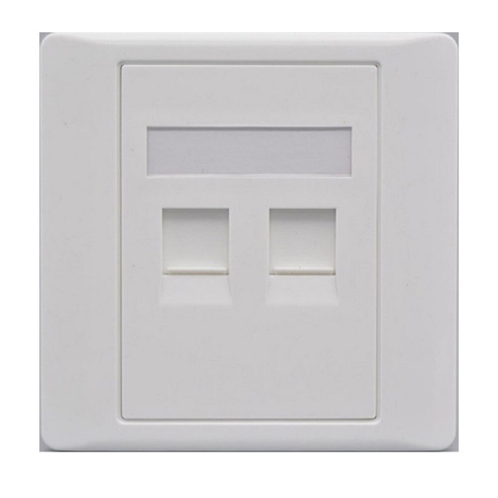 86x86mm Female To Female CAT6 Gigabit Dual-Pass Network Wall Plug RJ45 LAN Faceplate Internet Straight Plug Outlet