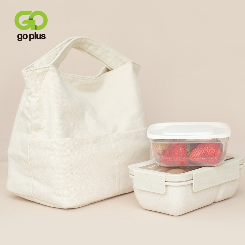 GOPLUS Neue Leinwand Funktionale Mittagessen Kasten Tragbare Isolierte Leinwand Mittagessen Tasche Thermische Lebensmittel Picknick Mittagessen Taschen Für Frauen freundlicher
