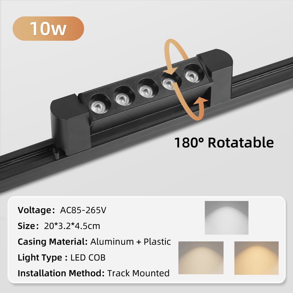 Led track light, 110v/220v long strips, track spotlight shop, decor, hanging lighting, living room, kitchen, ceiling track light set: Dark red / Blue