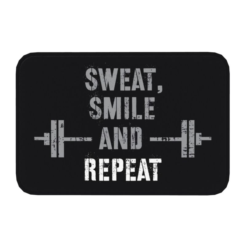 Eat, Sleep, Train, Repeat Fitness, Motivational Quotes Rug Doormat Kitchen Bathroom Fitness Room Entrance