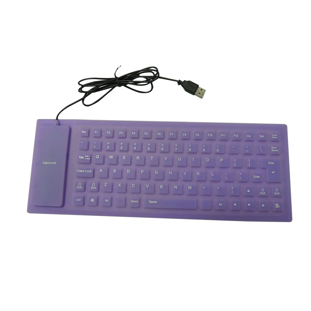 85 Key USB Mini Flexible Silicone Folding PC Wired Keyboard for Notebook US Foldable Portable Wired English Keyboard