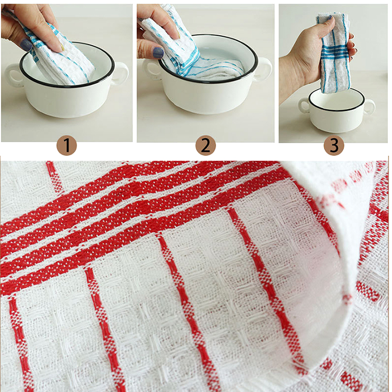 3 stk bomull vaffel skuresvamp absorberende fille husholdning kjøkken rengjøringsklut oppvask vaskehåndklær myk mikrofiber tørkestøv