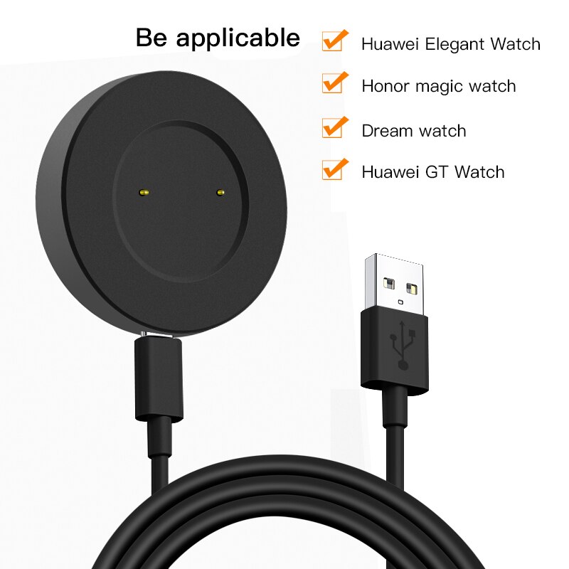 Chargeur de montre avec câble magnétique, pour Huawei GT GT2 Honor Magic Dream Smart Watch: Black