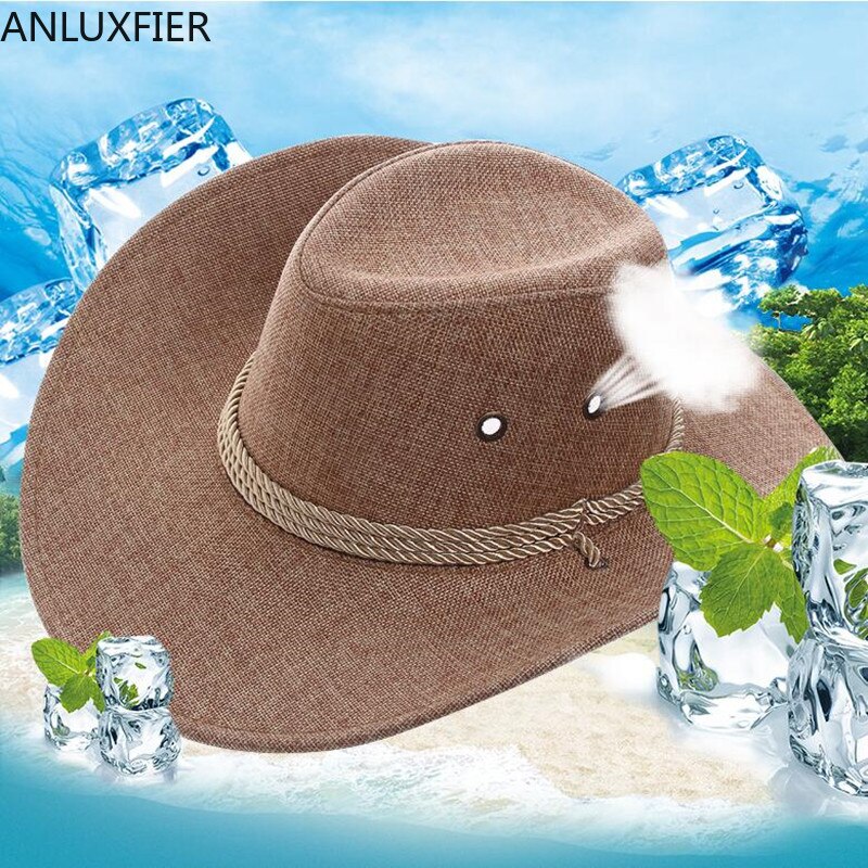 Chapeau de Cowboy occidental pour hommes, chapeau d'été, pare-soleil, casquette de pêche, Protection solaire, Anti-ultraviolet, respirant, escalade en plein air, H7268