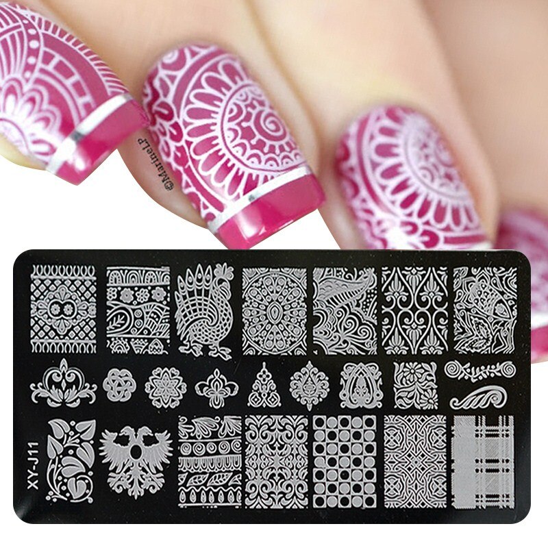 1 pièces lèvres/vague Nail Art estampage Image modèle plaque acier inoxydable bricolage timbre polonais impression pochoirs manucure outils LAXYJ10: XY-J11