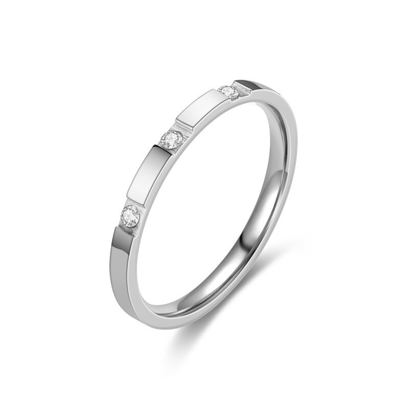 Edelstahl Zirkonia Hochzeit Ring für Frauen Männer Klassische CZ Engagement Ringe Paar Schmuck: B1