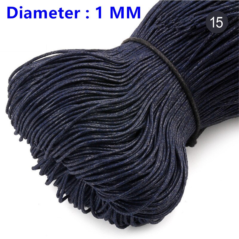 10Yard 1MM Colorful Waxed Cotton Cord Rope Waxed Leather Thread String Strap For Necklace Bracelet Beads Jewelry Making Supplies: Dark Blue  1MM
