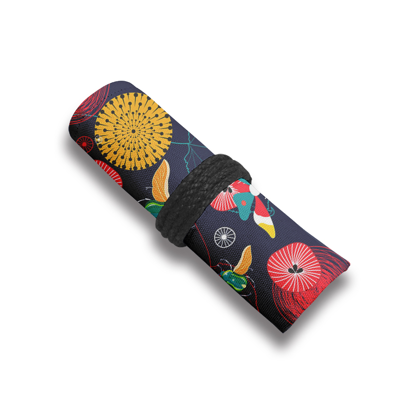 Estuche de lona con 12/24/36/48/72 agujeros, bolsa de almacenamiento de papelería escolar, estampado a la , para lápices, rollo de bolígrafo, cortina Unisex