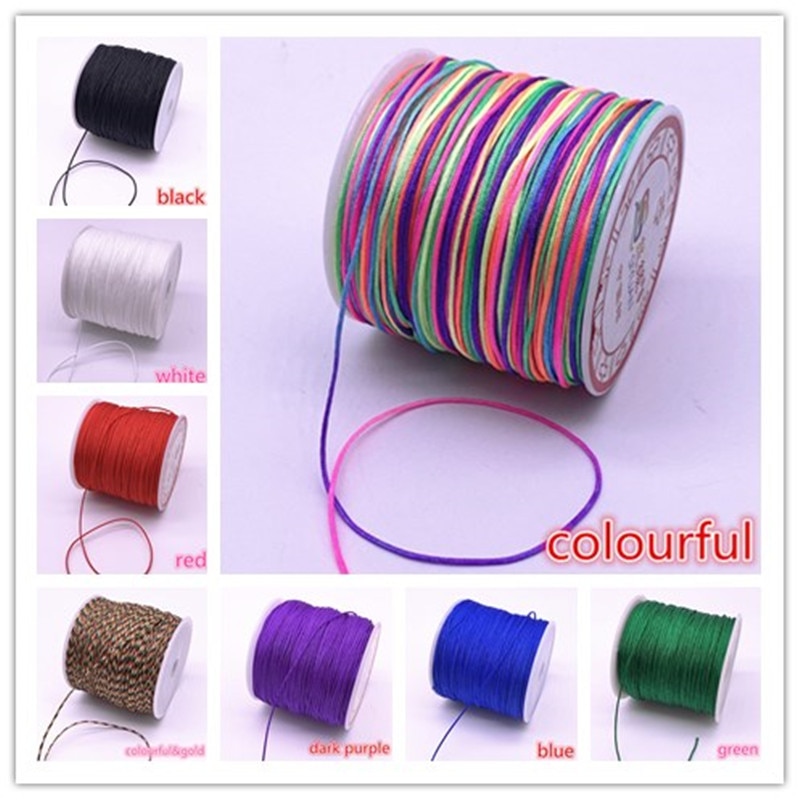 Bracelet de fil en Nylon 100 mètres/rouleau, cordon en macramé, nœud chinois, tressé, glands bricolage-même, fil à perles,