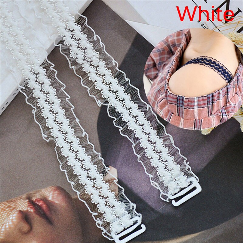 1 paire soutien-gorge décontracté bretelles Invisible évidé dentelle fleur Double bretelles antidérapant roman soutien-gorge bandoulière: 14