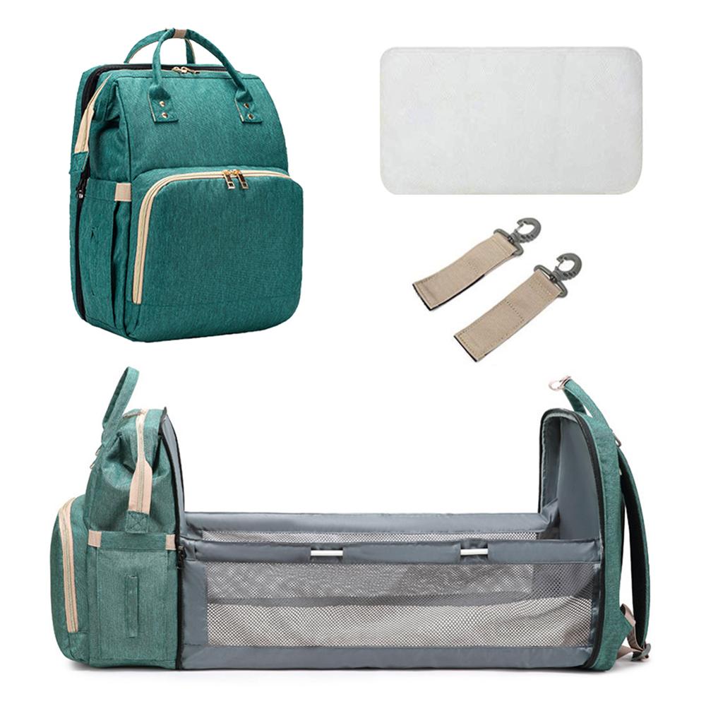 Baby Luiertas Rugzak Bed Wieg Baby Slaapzak Voor Reizen Bed Luier Pad Wandelwagen Organizer In Voorraad: A Green