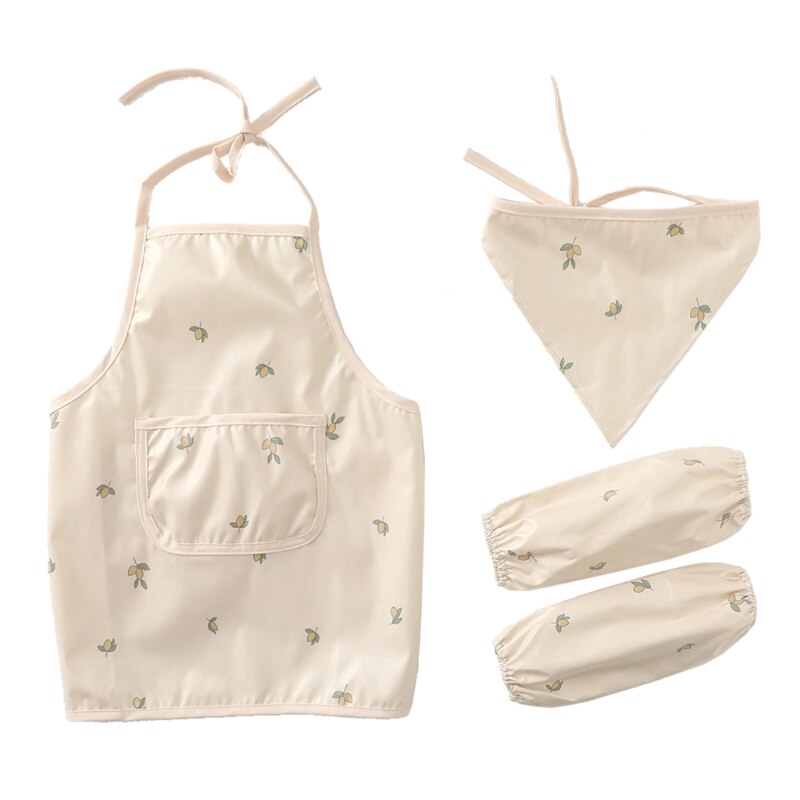 Super Zachte Voeden Slabbetjes Moeder Lunch Voeden Kiel Bib Sleevelet Koken Schort Kind Tuinieren Leveringen: Beige olive branch / 6-12 months