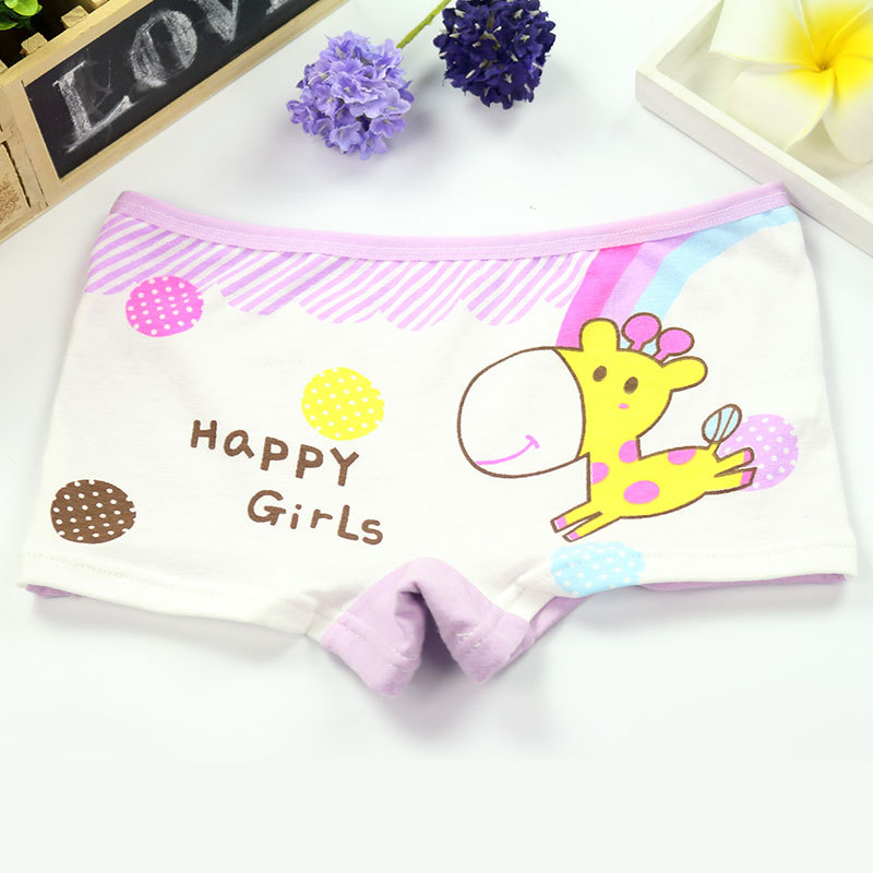 4 pz/lotto ragazze Boxer in cotone cartone animato femminile stampato intimo bambino slip mutandine
