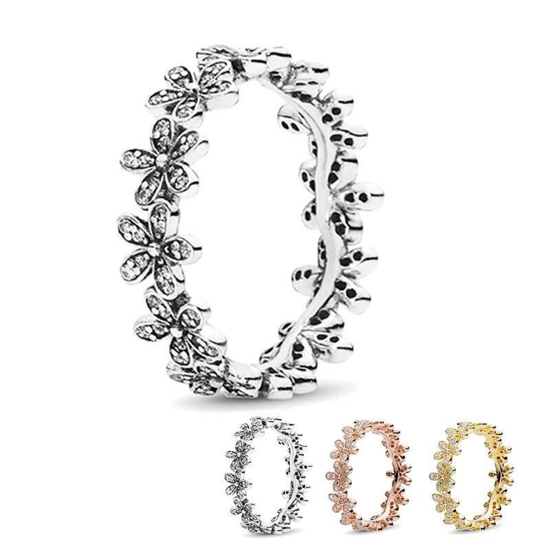 Neue Einfache und Modische Rose Gold Kleine Gänseblümchen Blume Ringe Für Frauen Hochzeit Engagement Schmuck