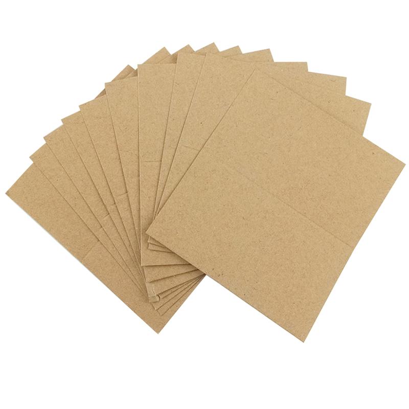 100pcs DIY Blank Greeting Cards Kraft Paper Folded Vintage Postcard Christmas Cards Invitation Cards